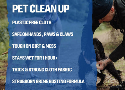 UltraGrime Pet Cleaning Wet Wipes for Dogs & Cats - Extra Large Dog Wipes for Paws, Eyes & Ears - Gentle Pet Grooming Wipes for White 40 Wipes 5470
