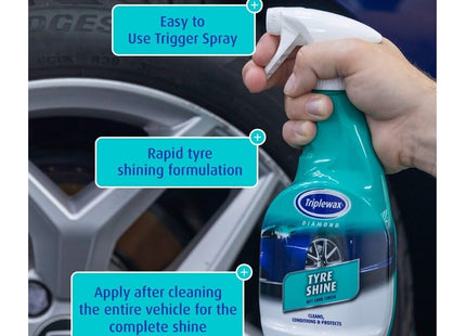 Triplewax Tyre Shine 500ml - Long-Lasting Wet Look for Car Tyres