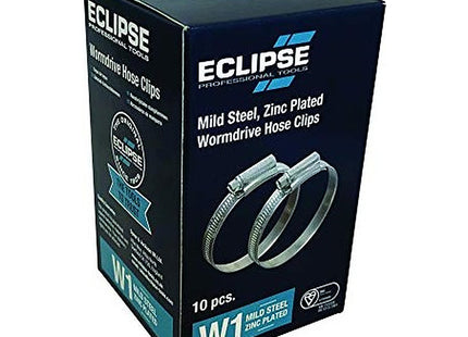 Eclipse Professional Tools - Size 2A W1, 35-50mm (1 _" - 1 _") Mild Steel Worm Gear Hose Clamps ECW1 (Pack of 10)