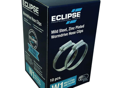 Eclipse Professional Tools - Size 2X W1, 45-60mm (1 _" - 2 _") Mild Steel Worm Gear Hose Clamps ECW1 (Pack of 10)