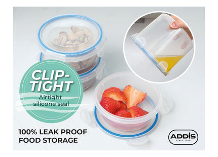 Addis Clip Tight Food Storage Container Large Tall Rectangle Airtight Silicone Seal Containers Bpa Free Easy Locking Lid Clips 4.2 Litre