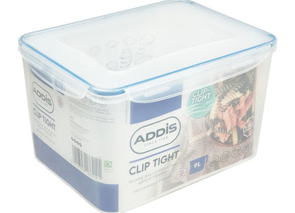 Addis Clip Tight Super Large Food Storage Container Tall Rectangle Airtight Silicone Seal Containers Bpa Free Easy Locking Lid Clips 9 Litre