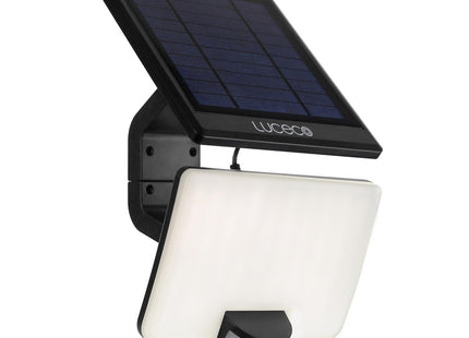 Masterplug Luceco Solar Powered LED Outdoor Floodlight with Pir Motion Sensor, Exterior Lighting, 800lm IP65