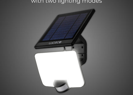 Masterplug Luceco Solar Powered LED Outdoor Floodlight with Pir Motion Sensor, Exterior Lighting, 800lm IP65
