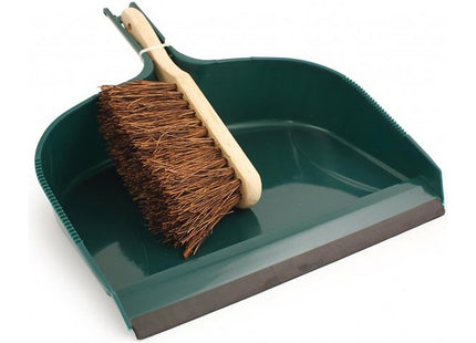Charles Bentley Large Dustpan and Brush Set Green Dustpan