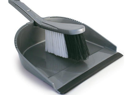 Charles Bentley P8001/S Large Quality Dustpan and Brush Set, Silver