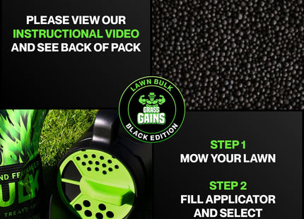 Grass Gains Organic Grass Fertiliser, Child Friendly, Covers 100m_ Black Edition 2.5kg
