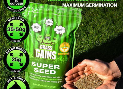 Grass Gains Lawn Seed Pet and Child-Friendly Gardens 1kg