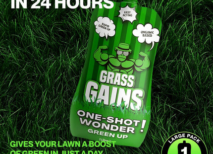 Grass Gains All Year Round One Shot Wonder Lawn Treatment, Feed Greens Up Your Lawn in 24 Hours, Child and Pet Friendly 1 Litre