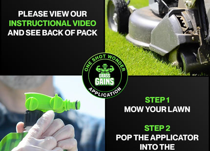 Grass Gains All Year Round One Shot Wonder Lawn Treatment, Feed Greens Up Your Lawn in 24 Hours, Child and Pet Friendly 1 Litre