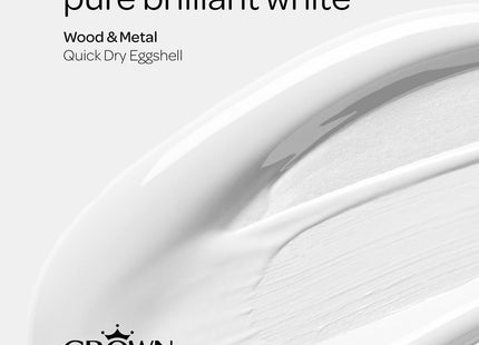 Crown Wood & Metal Brilliant White Paint Eggshell - Furniture & Doors 750ml