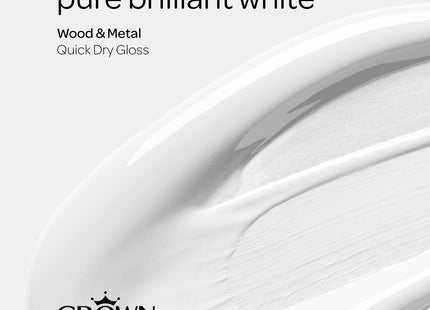 Crown Wood & Metal Brilliant White Gloss Paint - Radiators & Skirting 750ml