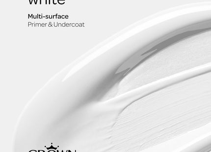 Crown White Multi-Surface Primer and Undercoat Paint 2 in 1 Quick Dry 30mins Use on Wood, uPVC, Metal, Brick 750ml