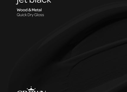 Crown Wood & Metal Jet Black Gloss Paint - Radiators & Railings 750ml