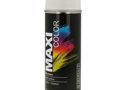 MaxiColor Satin Brilliant White Spray Fast-drying spray for metal, wood & plastic. 400ml RAL9016