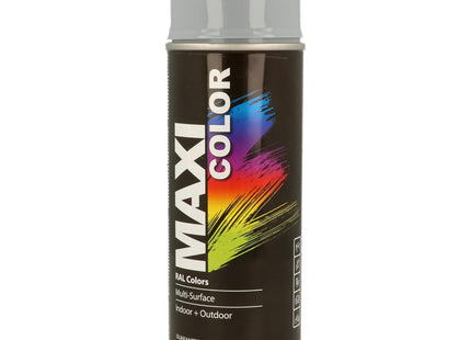 MaxiColor Gloss Silver Grey Spray Fast-drying, high-gloss finish for metal, wood & plastic. smooth coverage 400ml RAL7001