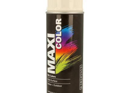 MaxiColor Gloss Cream White Spray Fast-drying, high-gloss finish for metal, wood & plastic. smooth coverage 400ml RAL9001