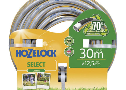Hozelock Select Hose 12.5mm x 30m, Up To 70% Recycled PVC, Weather-Proof with UV and Frost Protection [100-100-579]