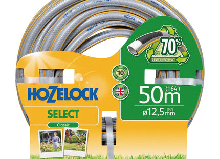 Hozelock Select Hose 12.5mm x 50m Set, Up To 70% Recycled PVC, Weather-Proof with UV and Frost Protection [100-100-577]