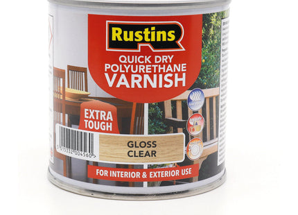 Rustins Quick Dry Polyurethane Varnish Gloss Clear 250ml