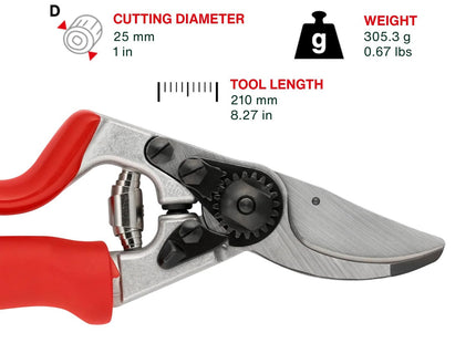 Felco Pruning Secateurs Model 10 Professional Large Left Handed Ergonomic Rotating Handle Hardened Steel Blade Floristry Gardening Horticulture