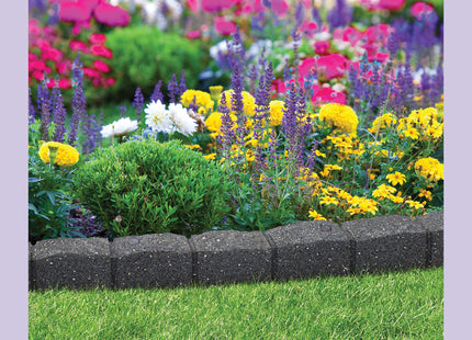 Primeur Roman Stone Border Grey Recycled Rubber Lawn Edging 1.2m P00017839