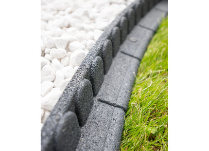 Primeur Mower Edge Border Grey Recycled Rubber Lawn Edging 1.2m P00019908