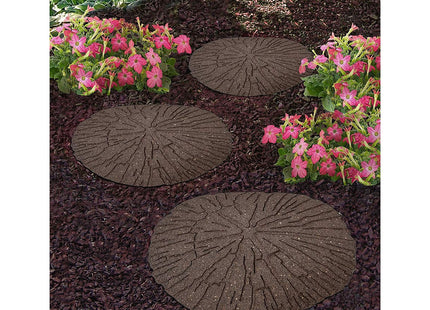 Primeur Stepping Stone Cracked Log Earth Recycled Rubber 45 x 45cm P00014780