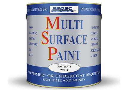 Bedec /70 Multi Surface Paint Matt, Soft White, 2.5 Litre BEDE2KC0002