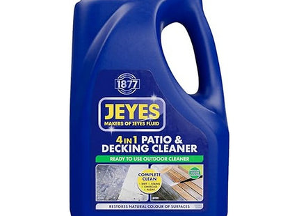 Jeyes 4 In 1 Patio & Decking Cleaner, Outdoor Disinfectant Liquid or Pressure Washer Detergent 4 Litre