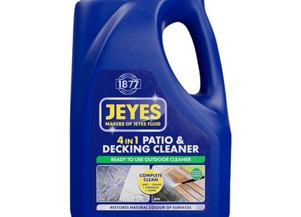 Jeyes 4 In 1 Patio & Decking Cleaner, Outdoor Disinfectant Liquid or Pressure Washer Detergent 4 Litre