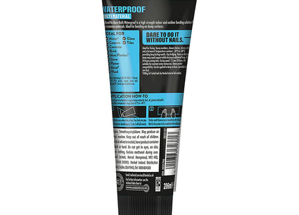 UniBond No More Nails Waterproof White High Strength Grab Adhesive, Weatherproof Mounting Glue Bonds on Damp Surfaces for Mirrors, Wood, Metal 206ml