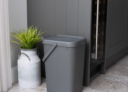 Addis Kitchen Recycling & General Storage bin Stackable Food Waste Organiser Caddy with Clip lock lid & carrying Handle 18 Litre 519286