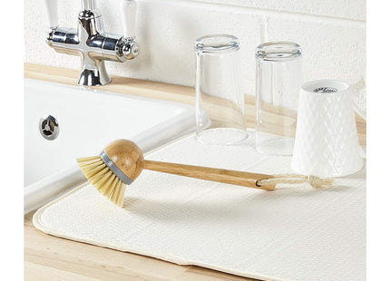 Addis Dish Brush with Natural Bamboo Finish, Classic Retro Style, Natural & Grey, Grey/Wood, 22 x 7 x 6 cm 517670