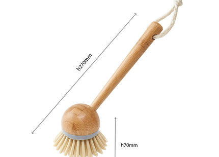 Addis Dish Brush with Natural Bamboo Finish, Classic Retro Style, Natural & Grey, Grey/Wood, 22 x 7 x 6 cm 517670