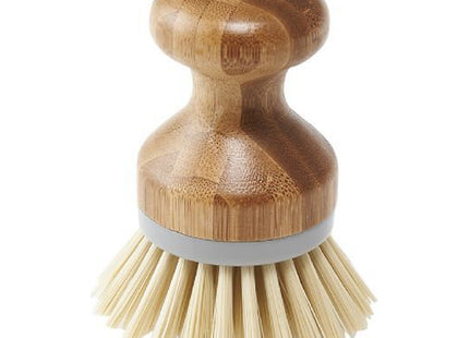 Addis Palm Manufacturing Dish Brush with Natural Bamboo, Natural & Grey, Grey/Wood, 6.7 x 6.7 x 9 cm 517683