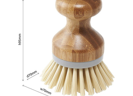 Addis Palm Manufacturing Dish Brush with Natural Bamboo, Natural & Grey, Grey/Wood, 6.7 x 6.7 x 9 cm 517683