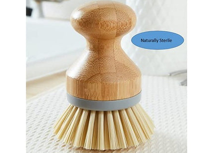 Addis Palm Manufacturing Dish Brush with Natural Bamboo, Natural & Grey, Grey/Wood, 6.7 x 6.7 x 9 cm 517683