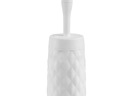 Addis Diamond Style Round Toilet Set Brush Set with Internal Detergent Injection Handle System, White 518029