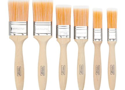 Hamilton for The Trade Flat Tip Paintbrushes Brushes 6 Pack 2 x 1in, 2 x 1.5in, 2 x 2in