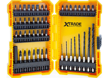 Xtrade 48 Piece Drill & Impact Drive Set 1.5-6mm Hss Drill Bits & S2 Screwdriver Bits With Magnetic Bit Holder In Compact Case X0900075
