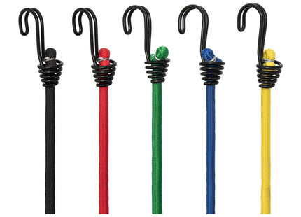 Xtrade Bungee Cords Assorted 10 Pack 25cm 45cm 60cm 80cm 100cm Strong Reverse Double Hook 40kg Capacity For Securing Light Loads X0500005