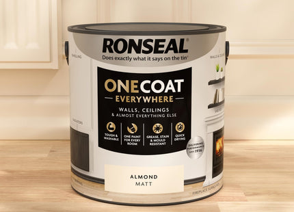 Ronseal One Coat Everywhere Paint Almond Matt 2.5 Litre