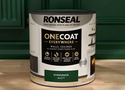 Ronseal One Coat Everywhere Paint Evergreen Matt 2.5 Litre