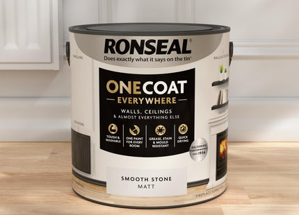 Ronseal One Coat Everywhere Paint Smooth Stone Matt 2.5 Litre