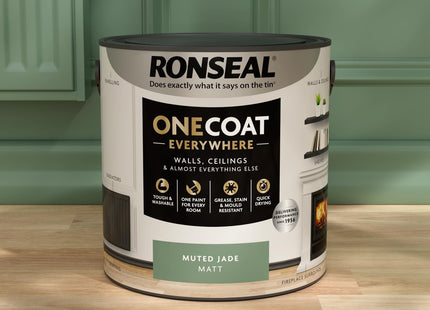 Ronseal One Coat Everywhere Paint Muted Jade Matt 2.5 Litre