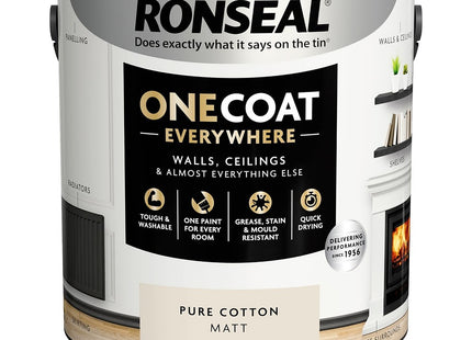 Ronseal One Coat Everywhere Paint Pure Cotton Matt 2.5 Litre