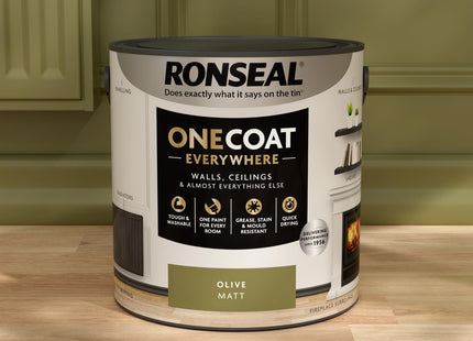 Ronseal One Coat Everywhere Paint Olive Matt 2.5 Litre