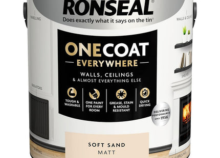 Ronseal One Coat Everywhere Paint Soft Sand Matt 2.5 Litre