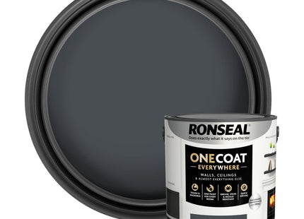 Ronseal One Coat Everywhere Paint Charcoal Grey Matt 2.5 Litre